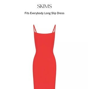 SKIMS Red Long Slip Dress
